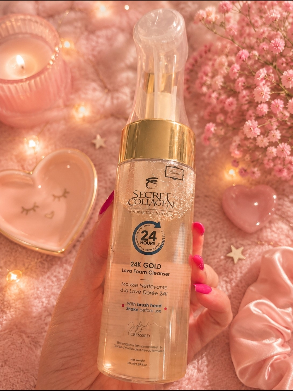 Secret Collagen 24K Gold Lava Foam Cleanser - Gold & Clear